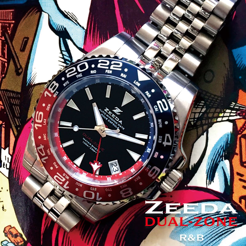 ZEEDA 腕時計 メンズ レディース 自動巻き 機械式 GMT 40mm ベゼル付き