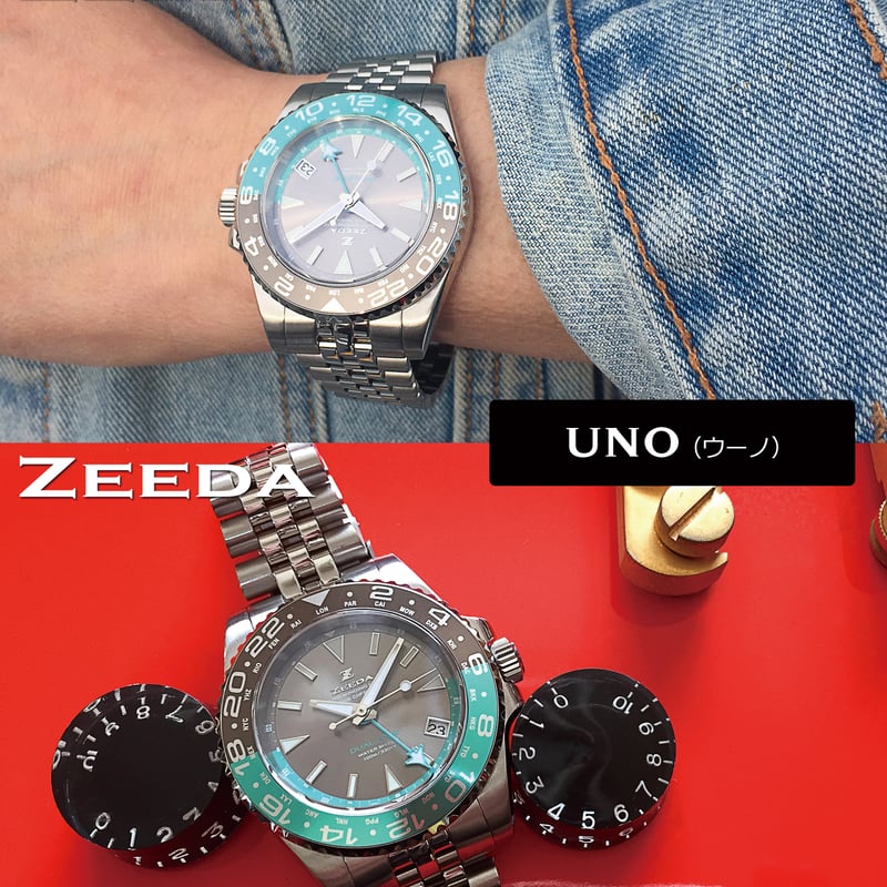 ZEEDA 腕時計 メンズ レディース 自動巻き 機械式 GMT 40mm ベゼル付き