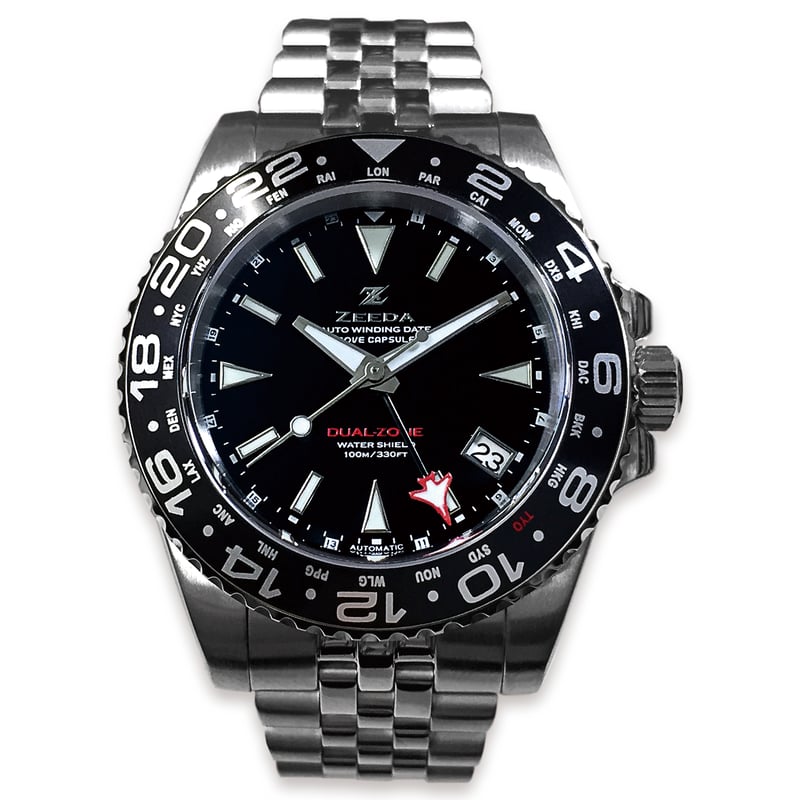 ZEEDA 腕時計 メンズ レディース 自動巻き 機械式 GMT 40mm