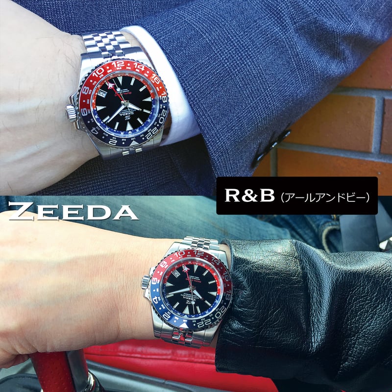 ZEEDA 腕時計 メンズ レディース 自動巻き 機械式 GMT 40mm ベゼル付き