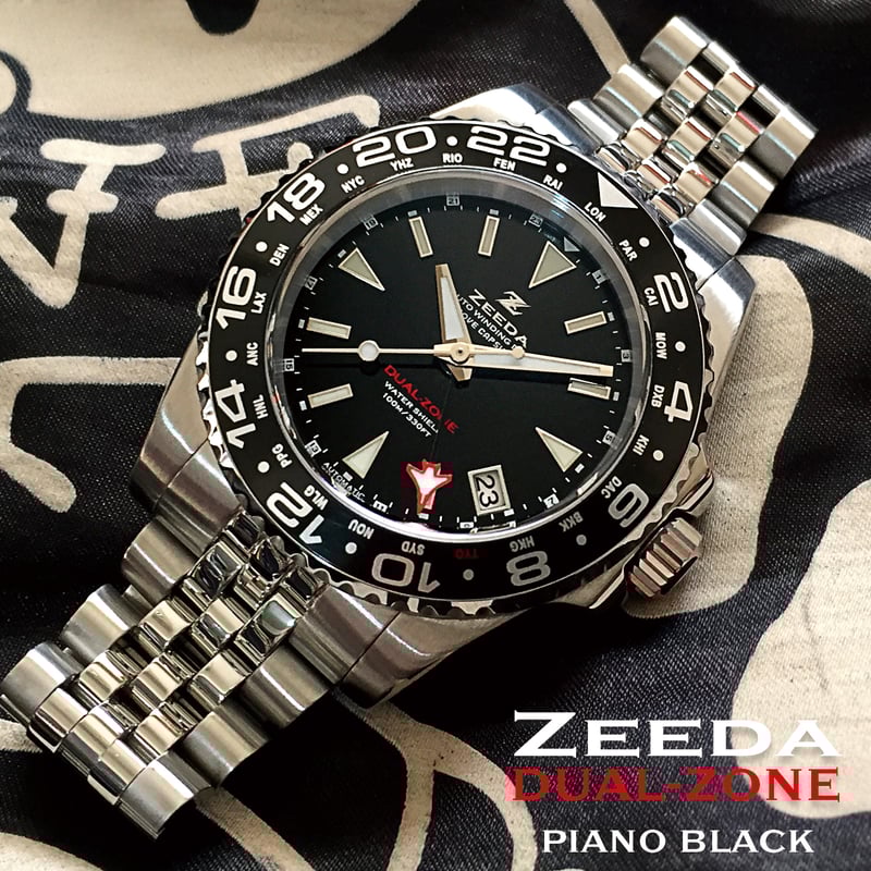 ZEEDA 腕時計 メンズ レディース 自動巻き 機械式 GMT 40mm ベゼル付き