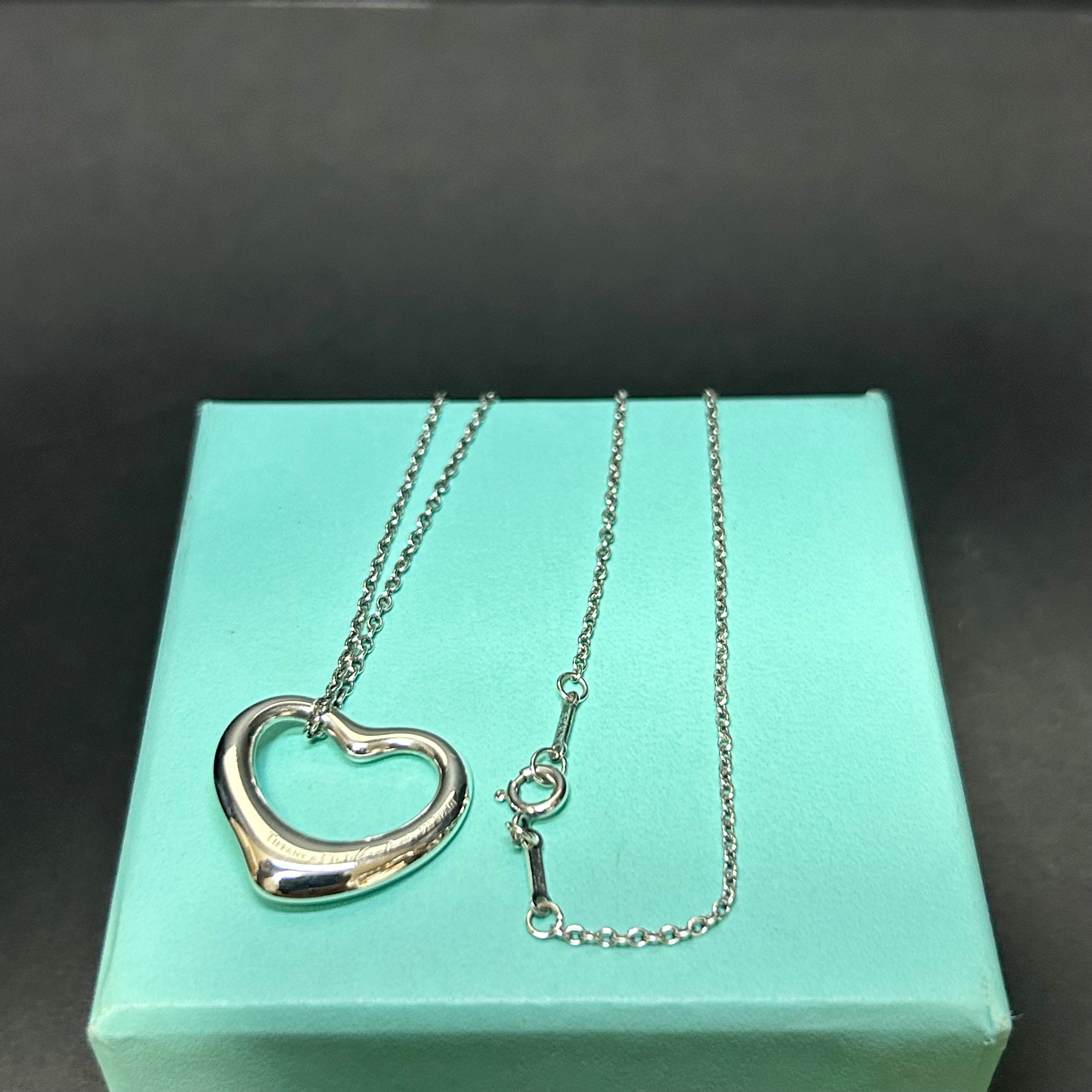美品】TIFFANY ティファニー オープンハート 2.2 × 1.9 ネックレス 925