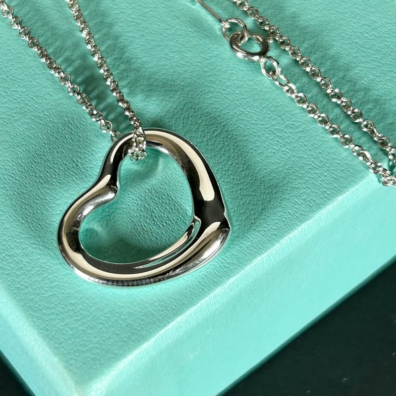 美品】TIFFANY ティファニー オープンハート 2.2×1.8 ネックレス 美品】TIFFANY ティファニー オープンハート 2.2×1.8 ネックレス