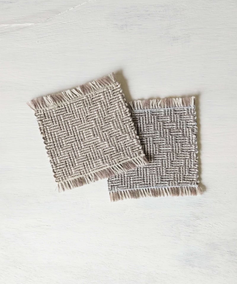 3点セット】コースター&テーブルマット【洋機/シャドーウィーブ.縦畝