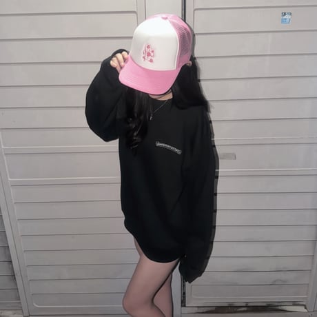 メッシュキャップ(白×ピンク)