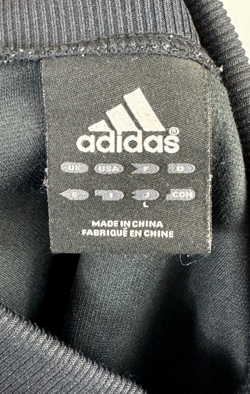 adidas トラックジャケット 黒 ビッグロゴ コーティングジャージ adidas トラックジャケット 黒 ビッグロゴ コーティングジャージ