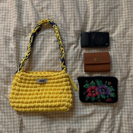 colorful hand bag -pink×blue-