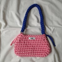 colorful hand bag -pink×blue-