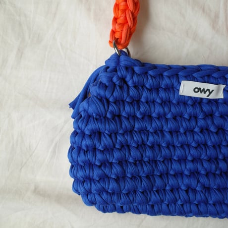 【予約】colorful hand bag -blue×vivid orange-