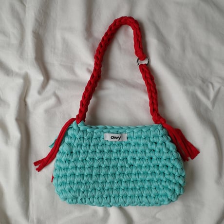 colorful hand bag -red×green-