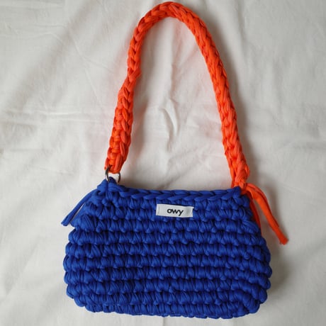 【予約】colorful hand bag -blue×vivid orange-