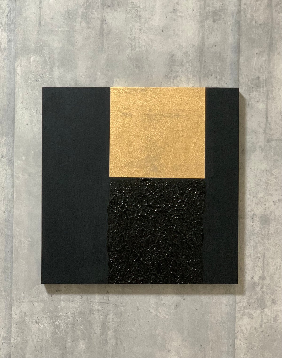 テクスチャー スチームパンク 現代アート 立体画 原画 #３ 3テクスチャーアート ベージュ 漆喰 金箔 銀箔 ホイル モー 立体