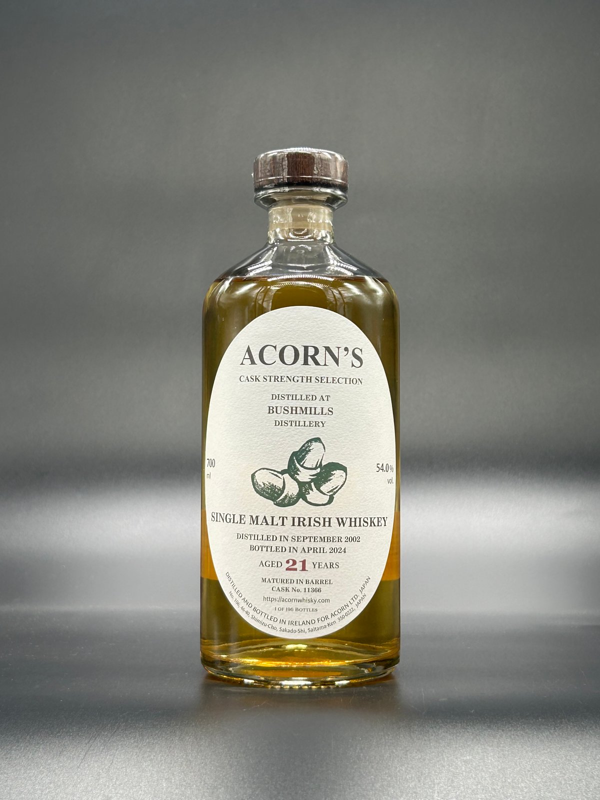 乾杯会 ブッシュミルズ 2002 22年 Acorn Original Cask Strength Selection ブッシュミルズ