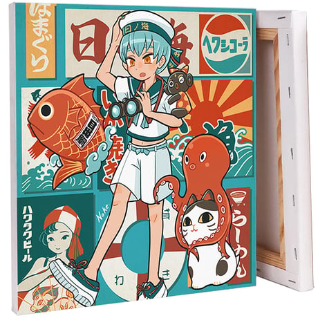 【東京モノノケ】アートキャンバス 海の日（Marine Day）