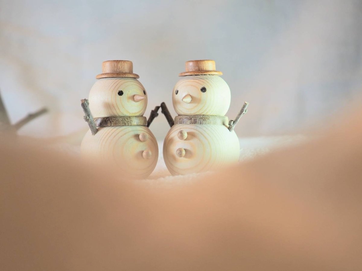 木製手乗り雪だるま | 木工房・あき