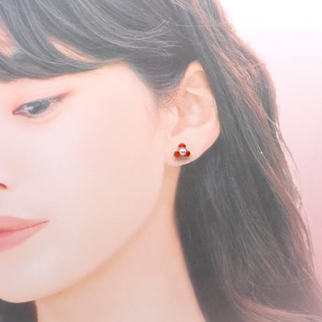 イヤリング・ピアス｜小花｜オレンジ