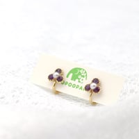 イヤリング・ピアス｜小花｜紫