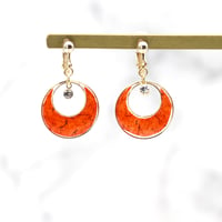イヤリング・ピアス｜クレセントとクリスタル｜オレンジ