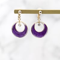 イヤリング・ピアス｜クレセントとクリスタル｜紫