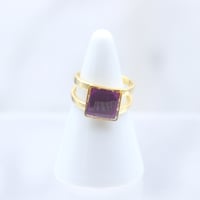 リング｜スクエアgold｜紫