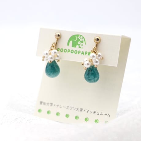 イヤリング・ピアス｜小粒パールと雫｜水色