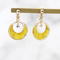 イヤリング・ピアス｜クレセントとクリスタル｜黄色