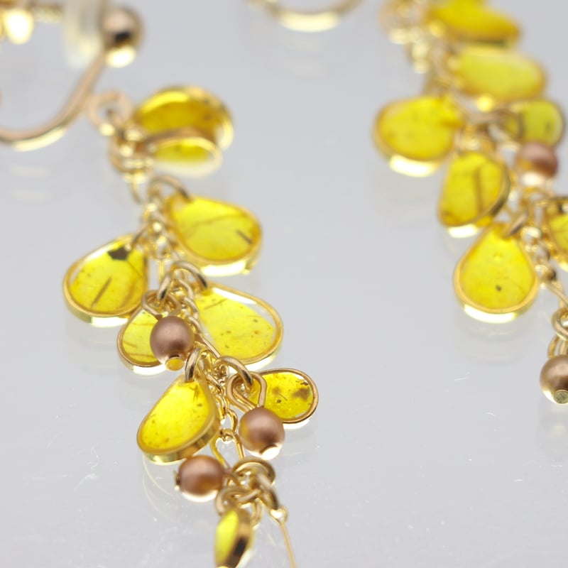 イヤリング・ピアス｜ゴールデンシャワー｜黄色 | POOPOOPAPER