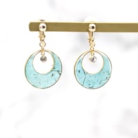 イヤリング・ピアス｜クレセントとクリスタル｜水色