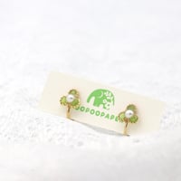 イヤリング・ピアス｜小花｜緑