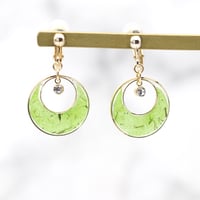 イヤリング・ピアス｜クレセントとクリスタル｜緑
