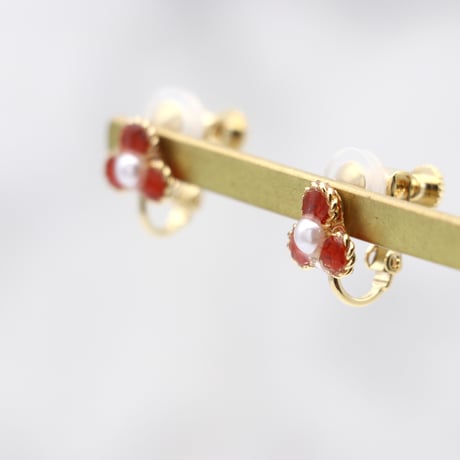 イヤリング・ピアス｜小花｜オレンジ