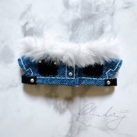 《order》denim ジャケット もけもけwihte単品【ブルー×シルバー】