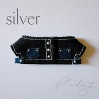 denim ジャケット 単品【ブラック×シルバー】