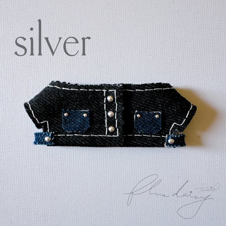 denim ジャケット 単品【ブラック×シルバー】