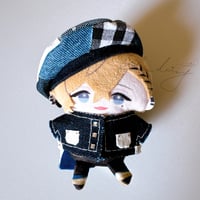 denim ジャケット・ベレー帽セット 【ネイビー×クリスタル】