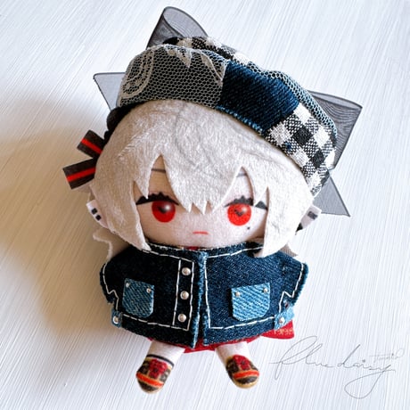 denim ジャケット・ベレー帽セット 【ネイビー×シルバー】
