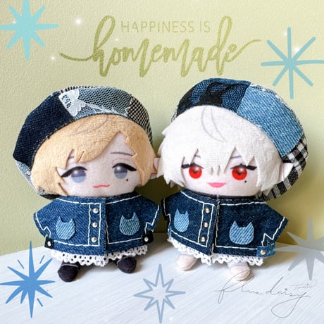 denim ジャケット・ベレー帽セット 【ネイビー×ゴールド】