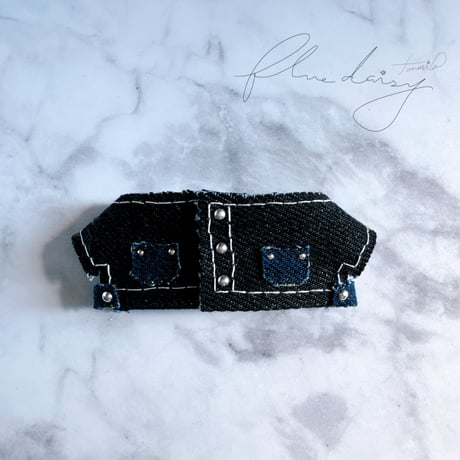 denim ジャケット 単品【ブラック×シルバー】