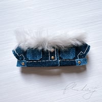 denim ジャケット もけもけwihte単品【ネイビー×ゴールド】
