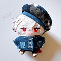 denim ジャケット・ベレー帽セット 【ブルー×クリスタル】