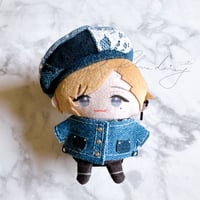 denim ジャケット・ベレー帽セット 【ブルー×シルバー】