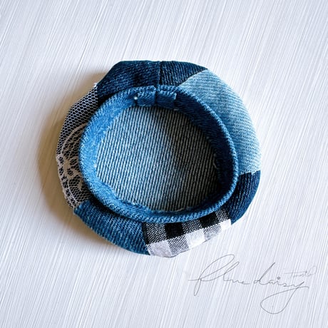 denim ベレー帽　単品【ブルー】