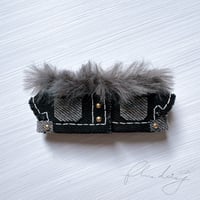 denim ジャケット もけもけgray単品【ブラック×ゴールド】
