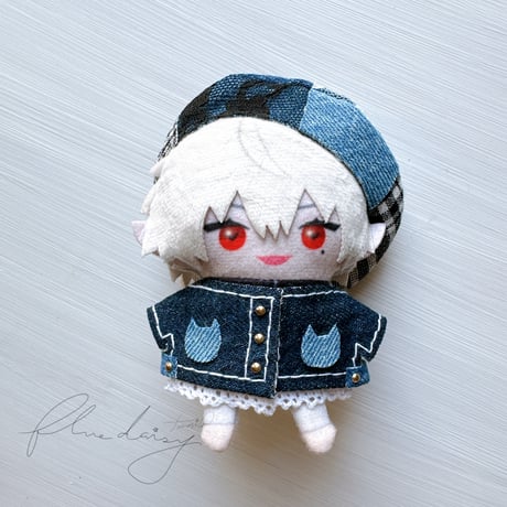 denim ジャケット・ベレー帽セット 【ネイビー×ゴールド】