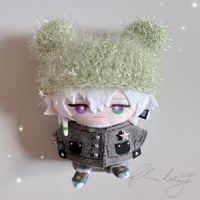 denim ジャケット・アニマルニット帽セット 【グレー×シルバー&グリーン】