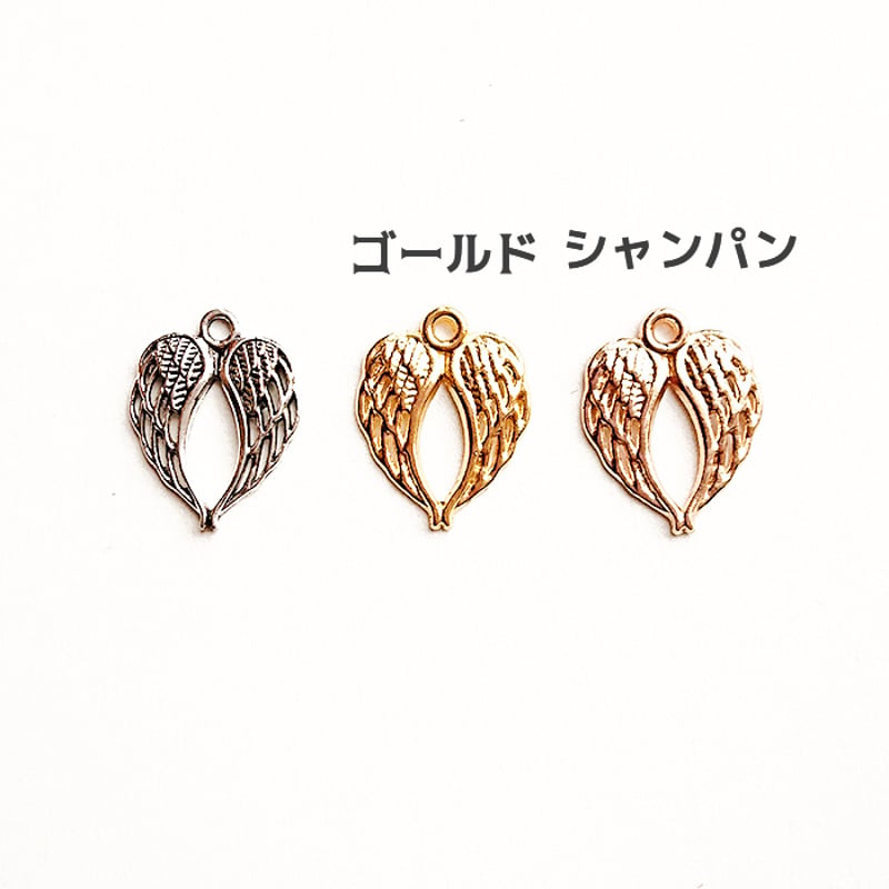天使の羽チャーム 5個セット オルゴナイト ハンドメイド パーツ | 天使