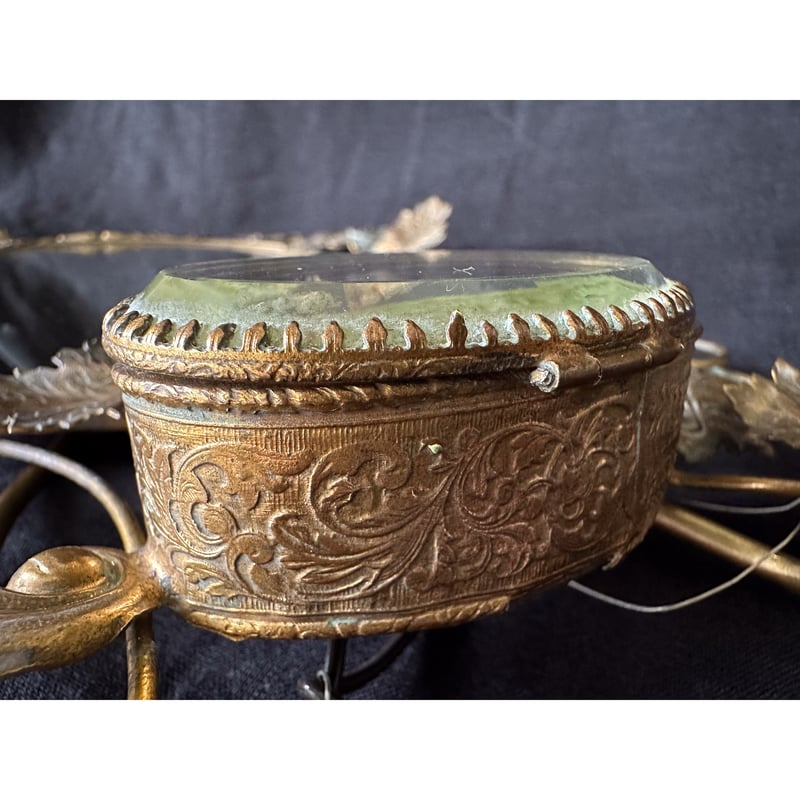 フランスアンティーク グローブドマリエ クッションミラー付き台座セット ピン クッション グローブドマリエ ナポレオン3世様式 フランス