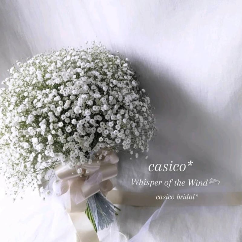 ウェディングブーケ**生花のかすみ草ラウンドブーケLサイズ ウェディングブーケ**生花のかすみ草ラウンドブーケLサイズ