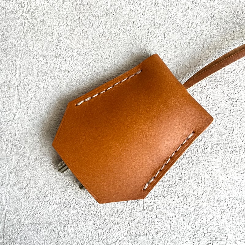 クロシェット Lサイズ リング2個 本革 手縫い 革平ひも