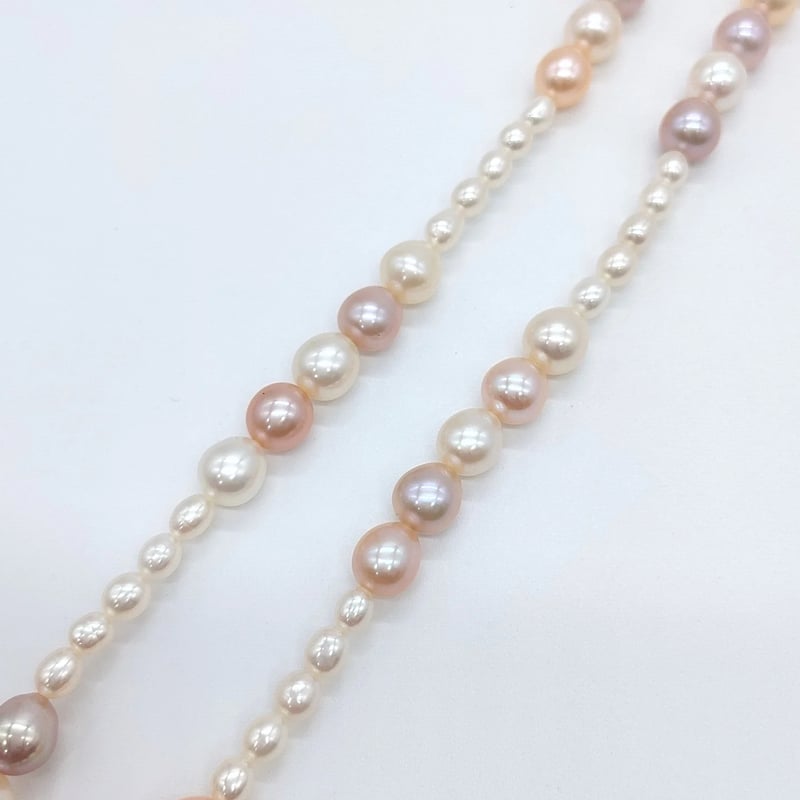 マルチカラーのライス ステーションネックレス | KJM-pearl